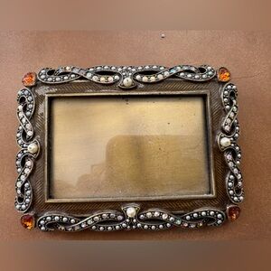 Jay Strongwater Elegant Bronze Photo Frame with Jewel Accents